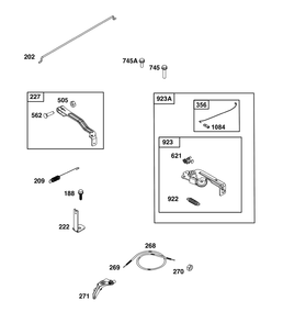 Controls Group Diagram and Parts List for 09P702-0259-F1 020000 - 09Z999 Briggs and Stratton Engine